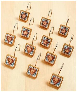 Buy Set Of 12 Shower Curtain Hooks Hearts Stars Country Primitive