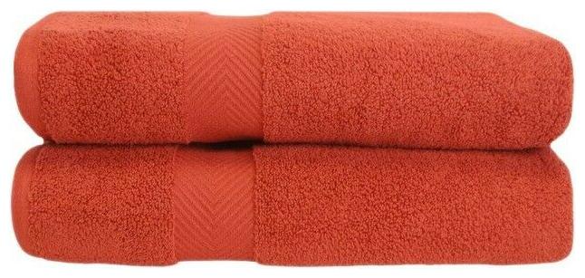 

Set of 2 Brick Orange Zero Twist Cotton Soft and Absorbent Bath Sheet Towels
