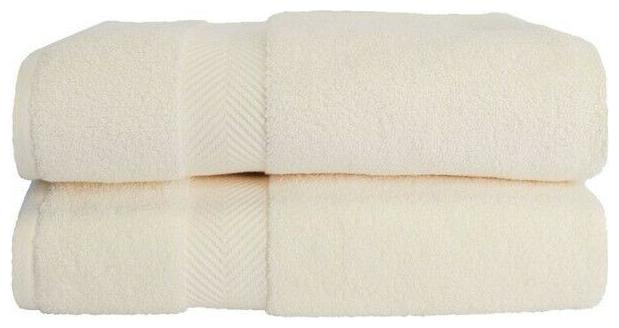 

Set of 2 Ivory Zero Twist Cotton Soft and Absorbent Bath Towels