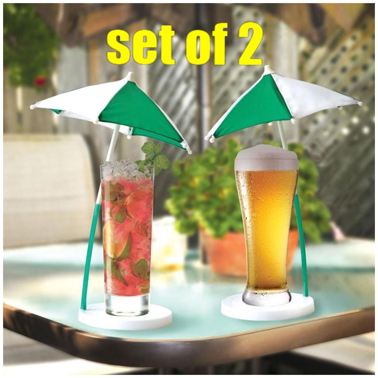 

(Set of 2) The Cocktail Umbrella Coasters - Barware Kitchen BBQ - Big Mouth Toys