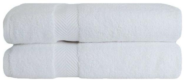 

Set of 2 White Zero Twist Cotton Soft and Absorbent Bath Towels