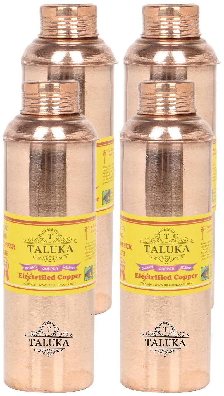 

TALUKA Copper Brown Water Bottle ( 800 ml Set of 4 )