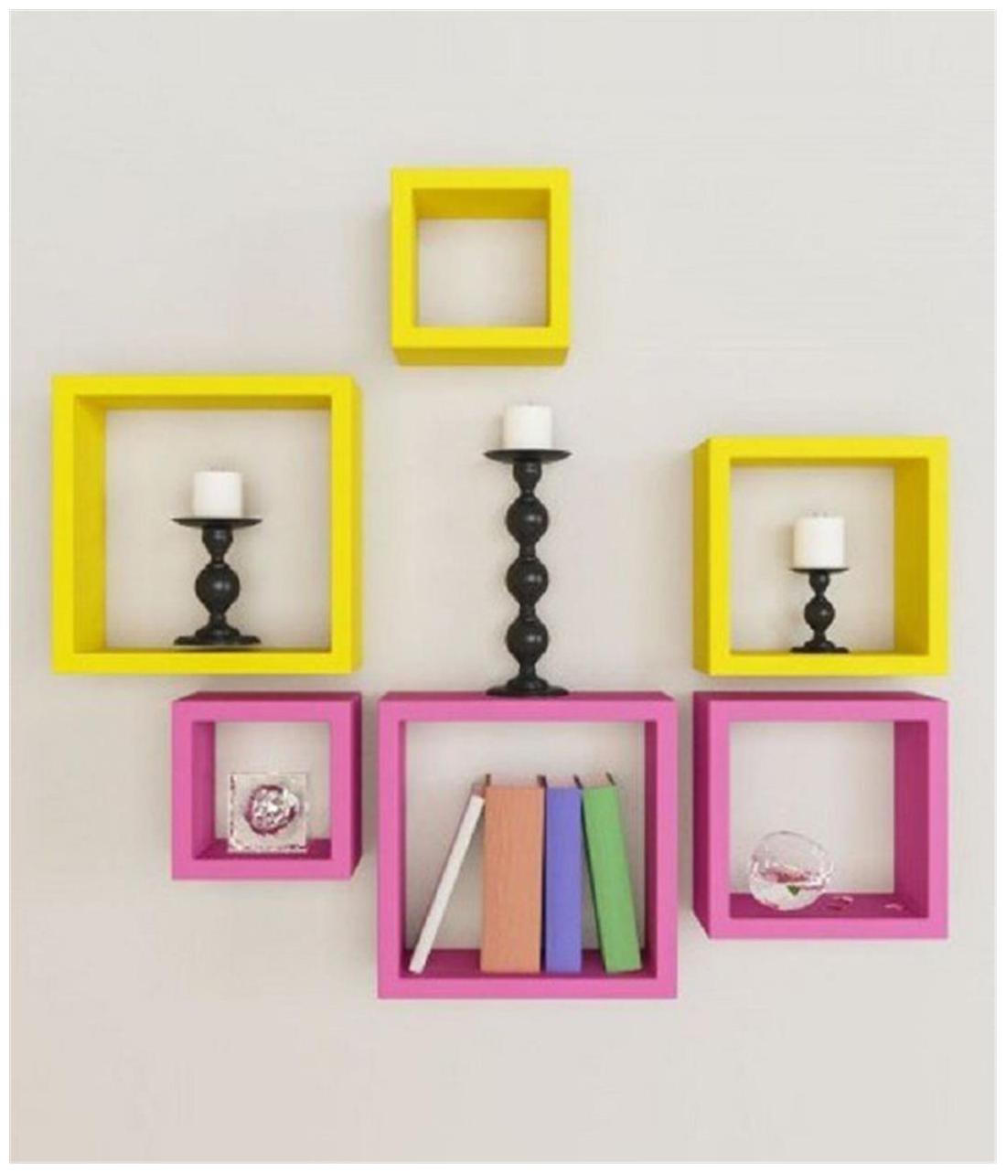 

Set of 6 Square Wall Shelves