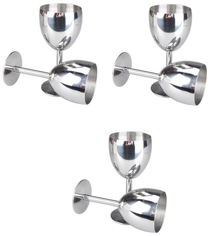 

Dynore Set of 6 stainless steel goblet Wine Glass