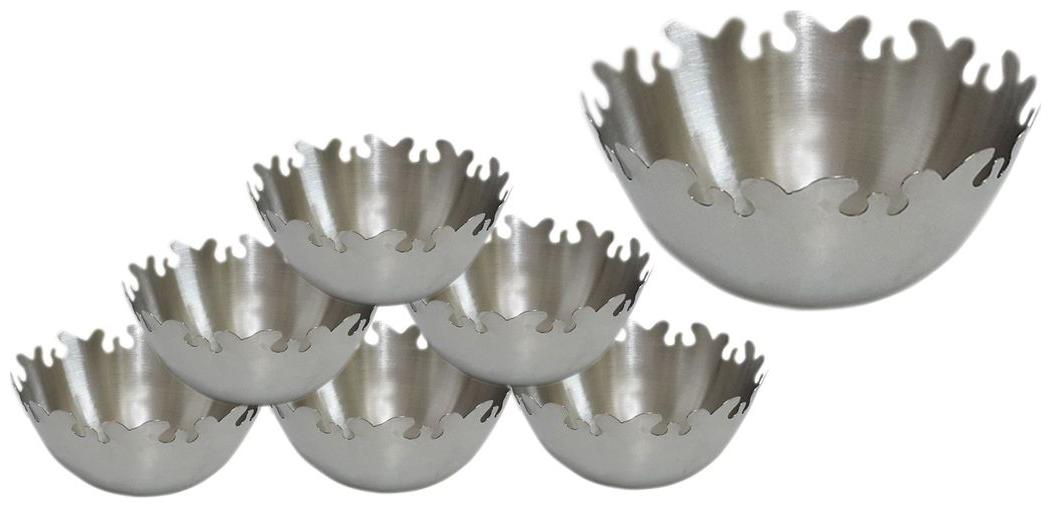 

set of 7 stylish dessert and dryfruits bowls with a serving bowl