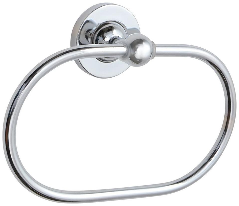 

Shaks Traders Oval Brass Towel Ring (Silver Chrome Finish)