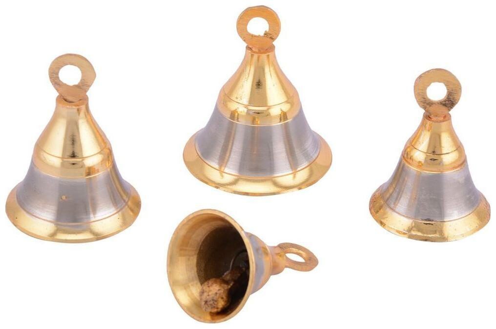 

Shaks TradersPOOJA ROOM BELLS SILVERGOLD 4PCS 2 54 cm (1 inch) (25mm)