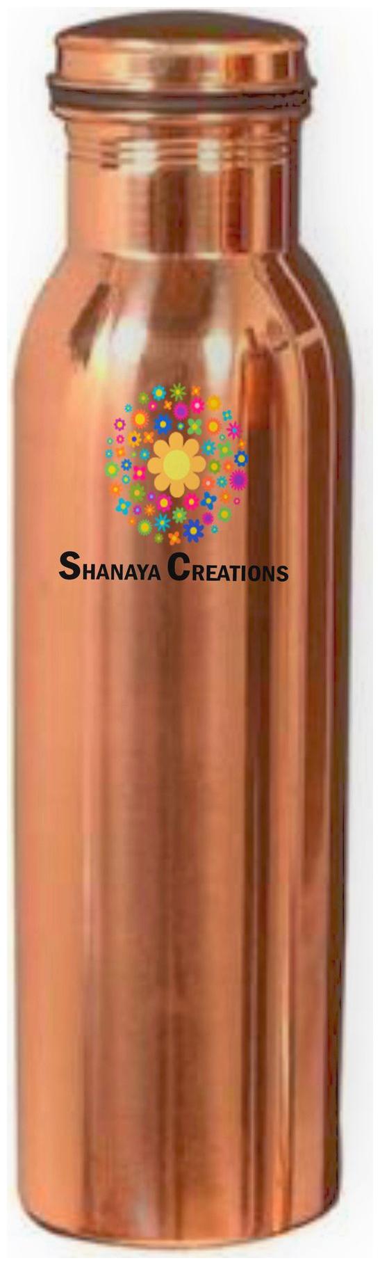 

SHANAYA CREATIONS Copper Assorted Water Bottle ( 1000 ml Set of 1 )