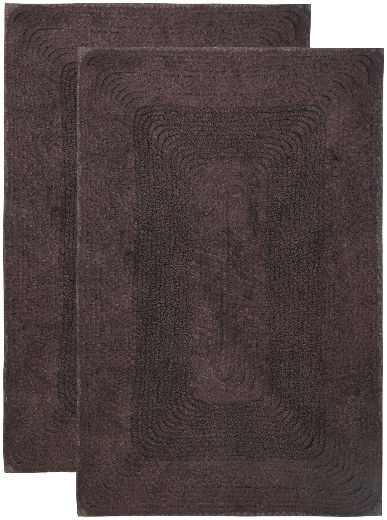 

Shantam Reversible Cotton Bath Mat Dark Brown Set of 2 (60 x 40 CM)