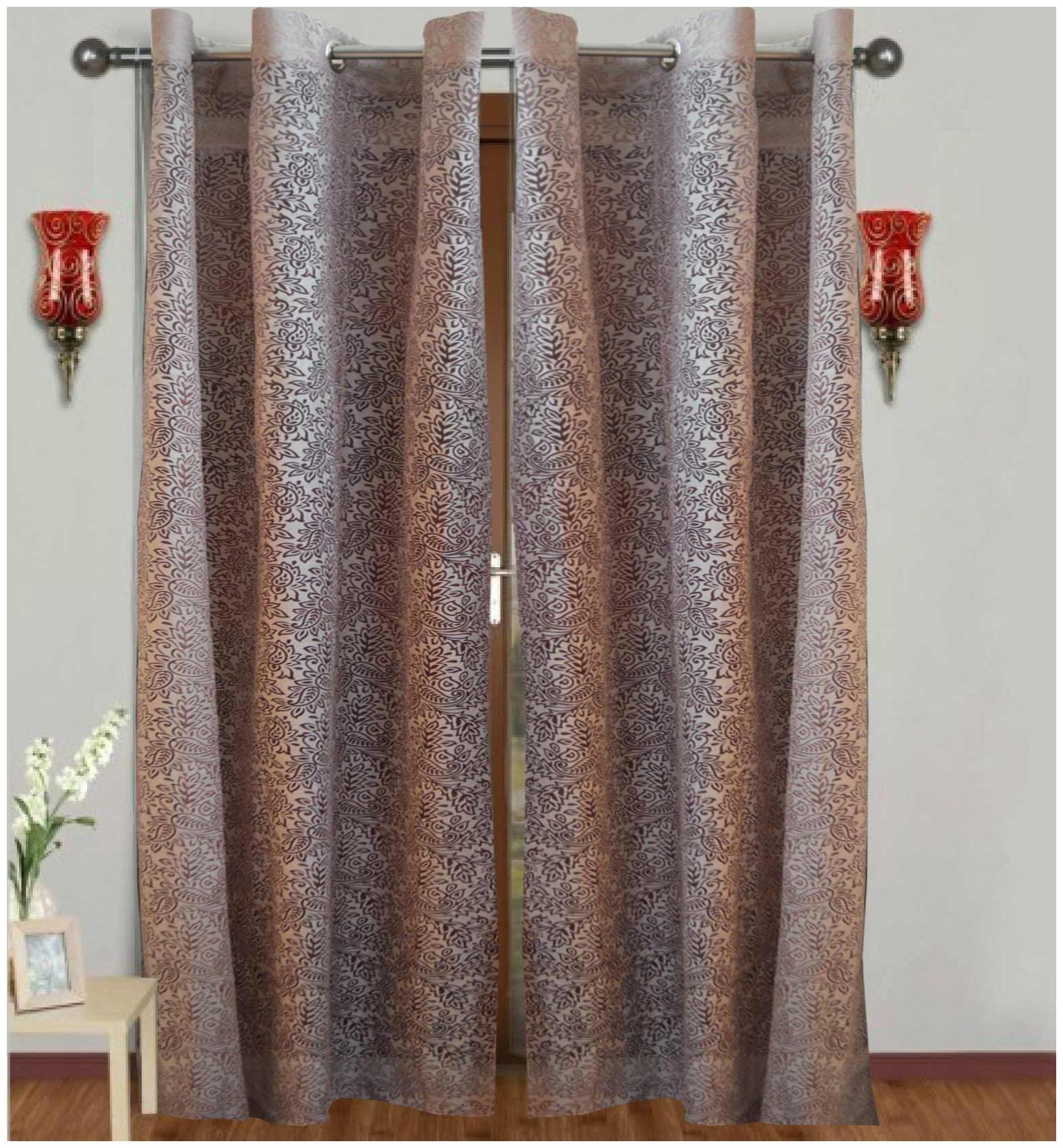 

Sheer Burntout Design Door Curtain (Set of 2 pc)