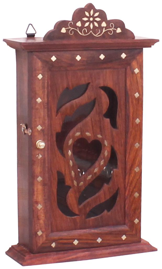 

Sheesham Wood Wall Hanging Key Holder Floral Design