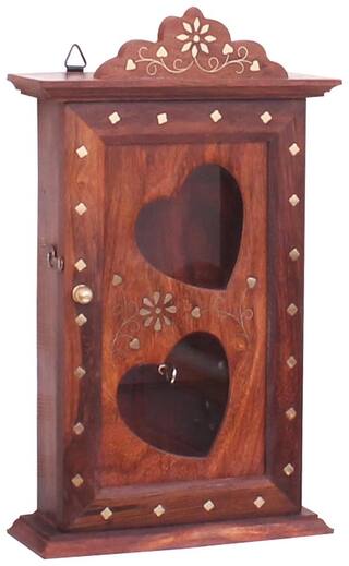 Buy Sheesham Wood Wall Hanging Key Holder Heart Design Online At