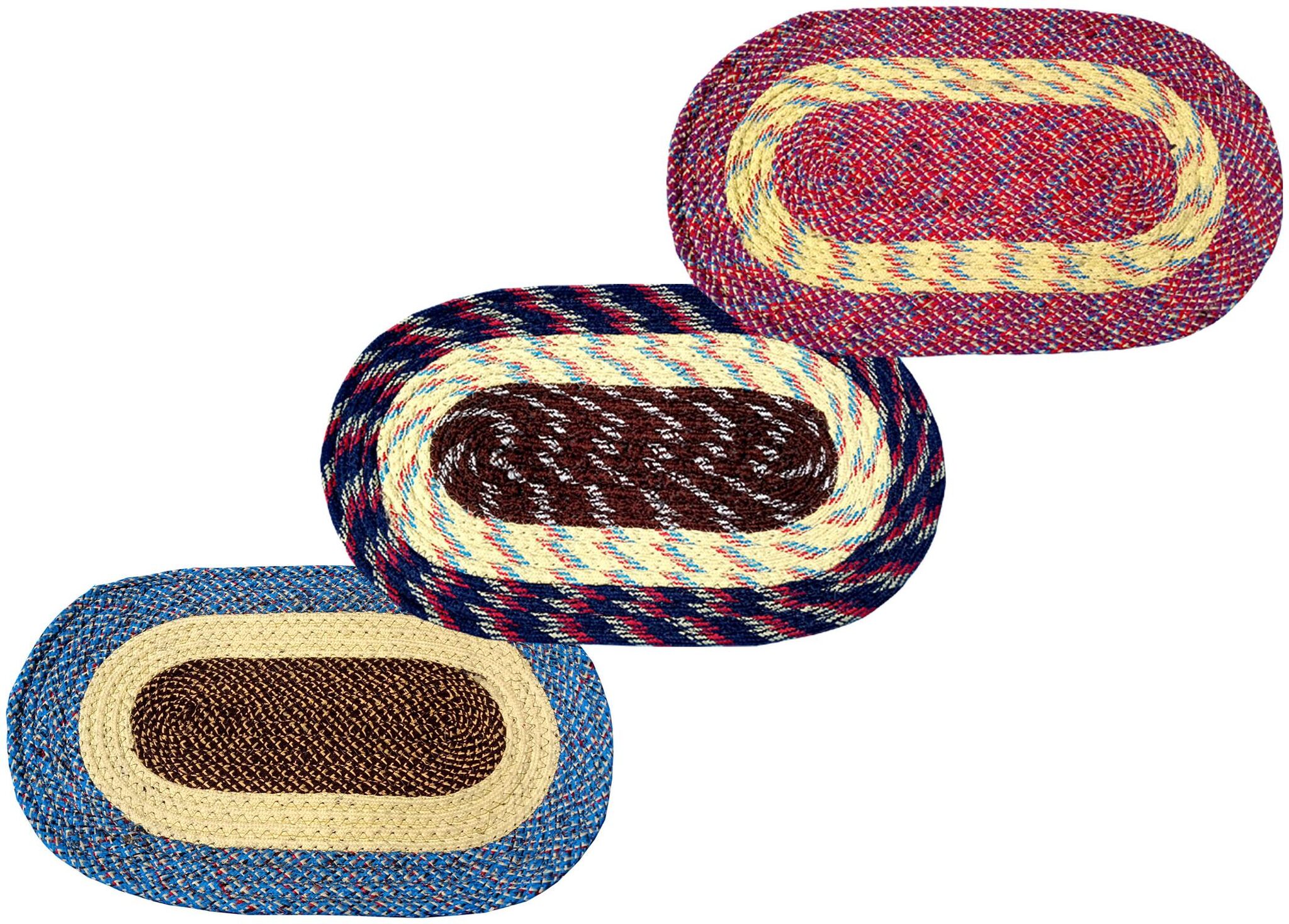 

SHF Door Mats for Home and office Set of 3 piece multicolor