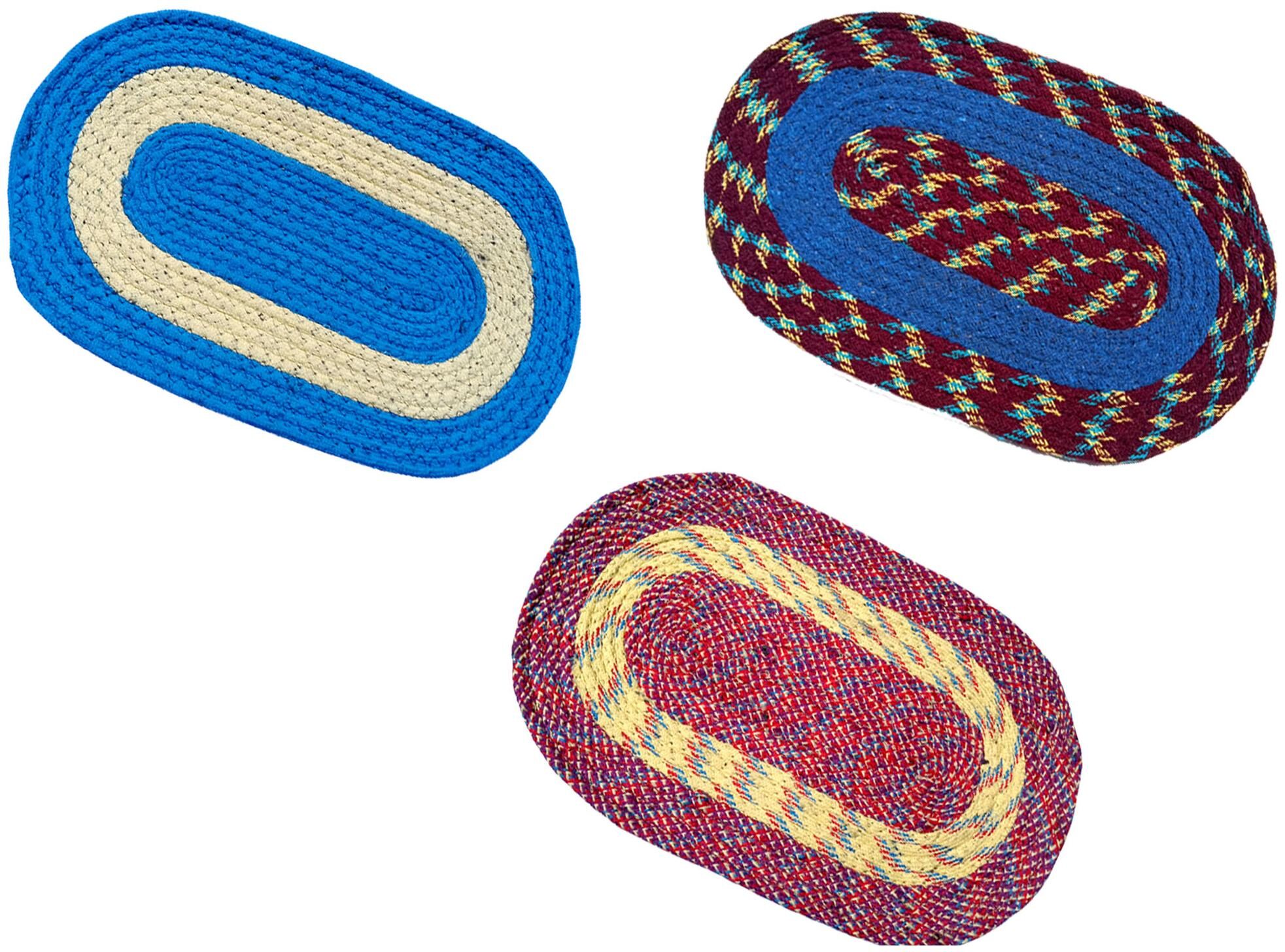 

SHF Door Mats for Home and office Set of 3 piece multicolor