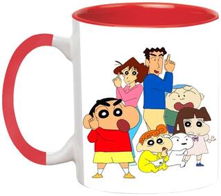 Shin Chan Family Coffee Mug - Birthday Gift for Kids by Ashvah-Mug-2025-Red