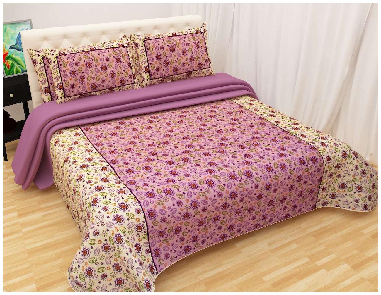 

Shiv Kirpa Cotton Printed Double Size Bedsheet ( 1 Bedsheet With 2 Pillow Covers Multi )