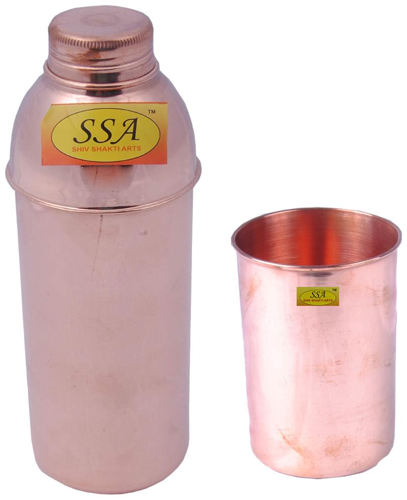 

Shiv Shakti Arts Copper Brown Water Bottle ( 900 ml Set of 2 )
