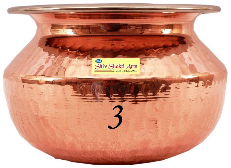 

Shiv Shakti Arts Handmade steel copper punjabi Rajasthani handi no 3