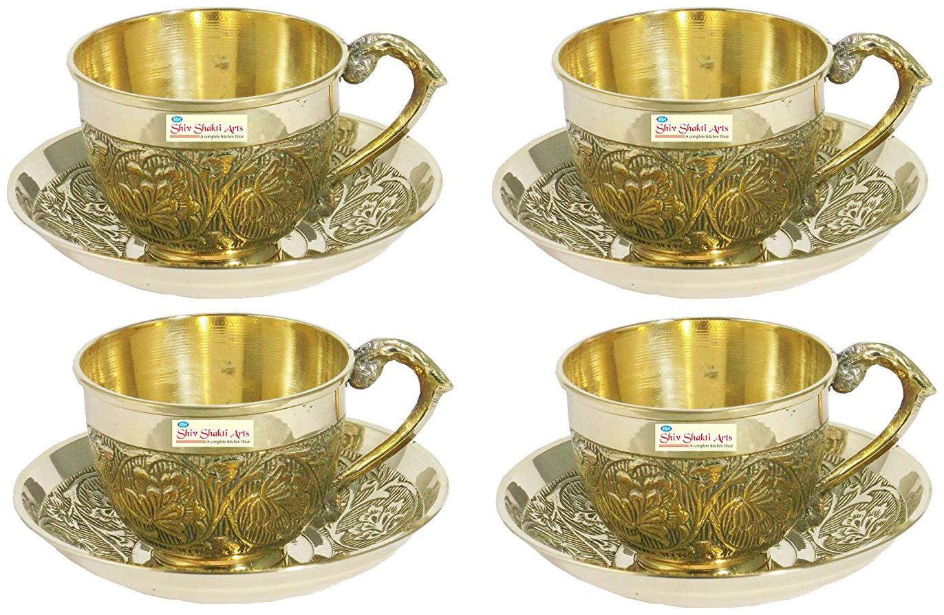 

Shiv Shakti Arts Handmade Brass Tea Cup And Saucer Sets