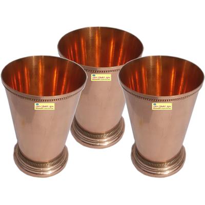 

SHIV SHAKTI ARTS Handmade Pure Copper Designer Mast Glass Set of 3