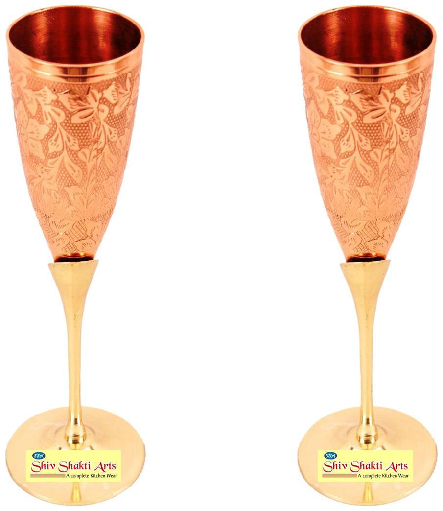 

SHIV SHAKTI ARTS Handmade Copper Champagne Glass Set of 2