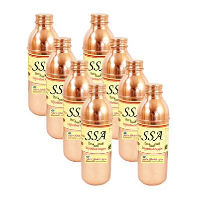 

SHIV SHAKTI ARTS Handmade Copper Bisleri Bottle No 2 Set of 8