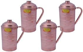 Shiv Shakti Arts 1600 ml Copper Jugs Set of 4