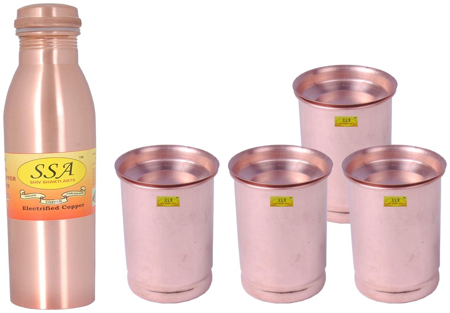 

Shiv Shakti Arts Copper Brown Water Bottle ( 1000 ml Set of 5 )