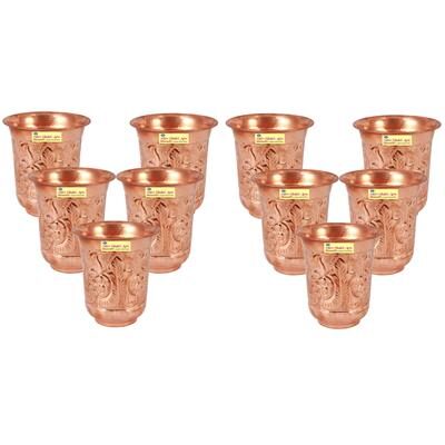 

SHIV SHAKTI ARTS Handmade Pure Copper Royal Designer Glass Set of 10