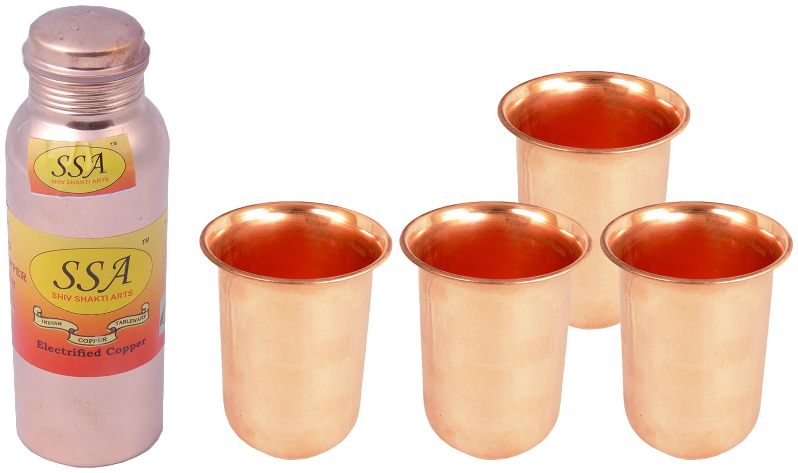 

Shiv Shakti Arts Copper Brown Water Bottle ( 750 ml Set of 5 )