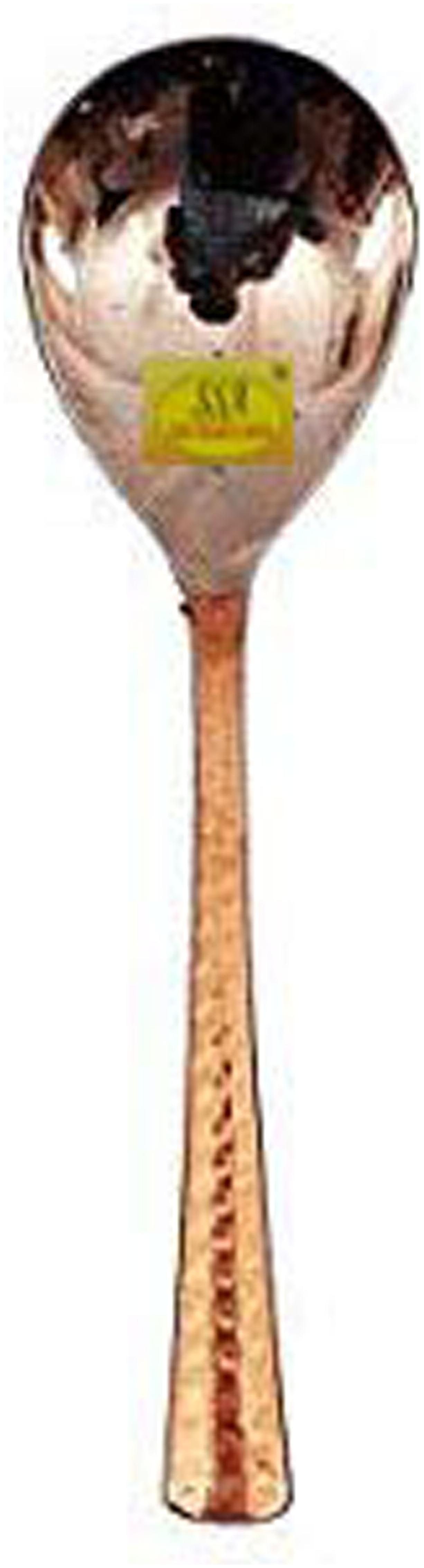 

Shiv Shakti Arts Handmade Pure Steel Copper Spoon Serving Spoon Dal rice Spoon Hammered Designed Homeware Hotelware Set Of 1