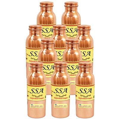 

SHIV SHAKTI ARTS Handmade Copper small Q7 bottle set of 10
