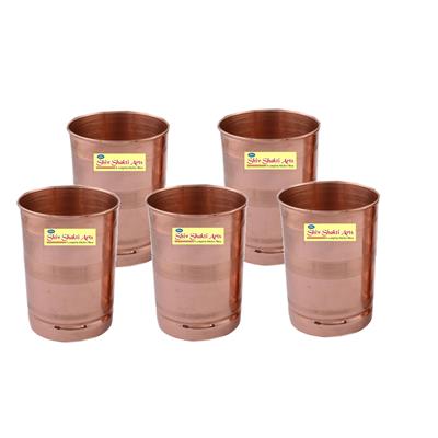 

SHIV SHAKTI ARTS Handmade Pure Copper Silver Touch Glass Set of 5