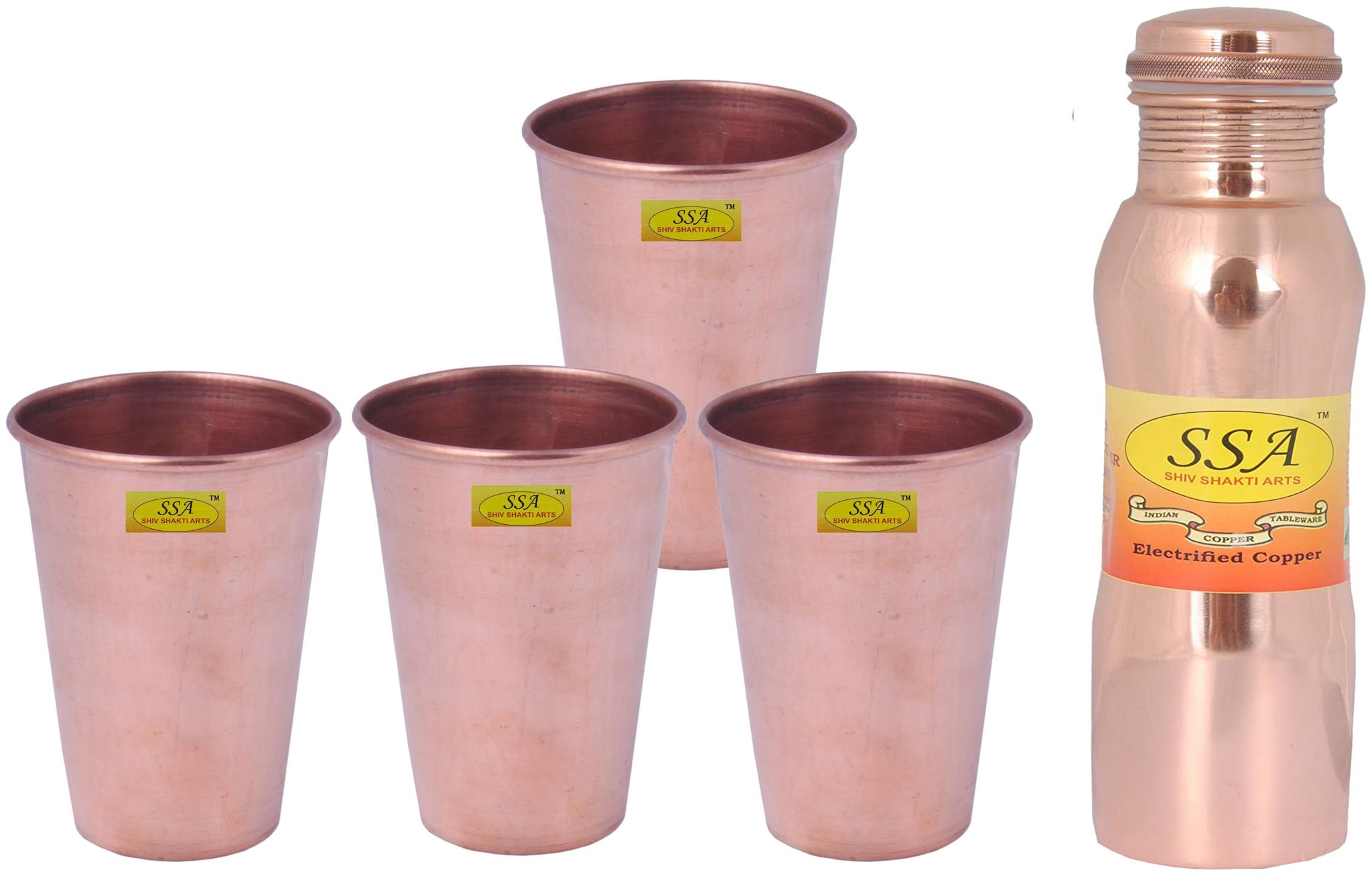 

Shiv Shakti Arts Copper Brown Water Bottle ( 1000 ml Set of 5 )
