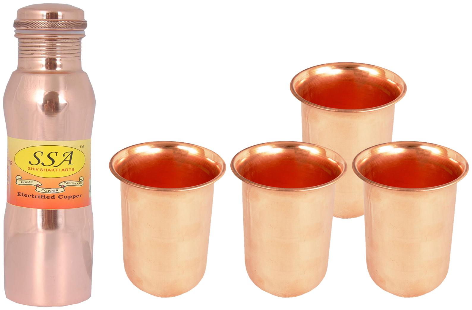 

Shiv Shakti Arts Copper Brown Water Bottle ( 1000 ml Set of 5 )