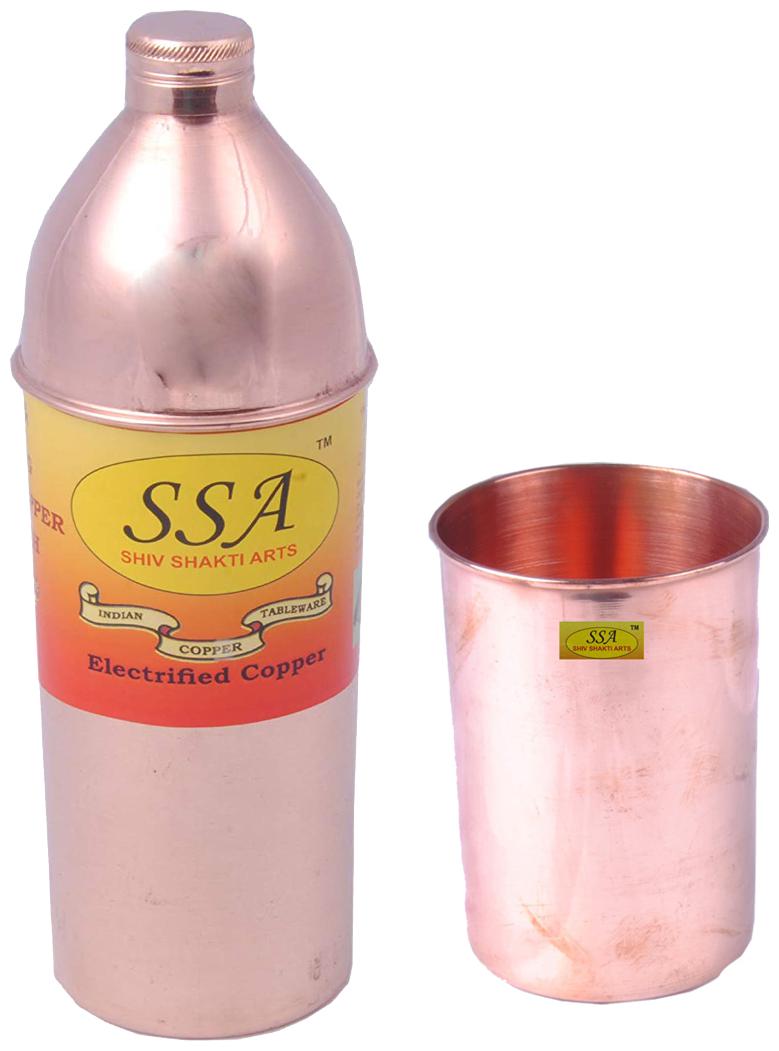 

Shiv Shakti Arts Copper Brown Water Bottle ( 800 ml Set of 2 )