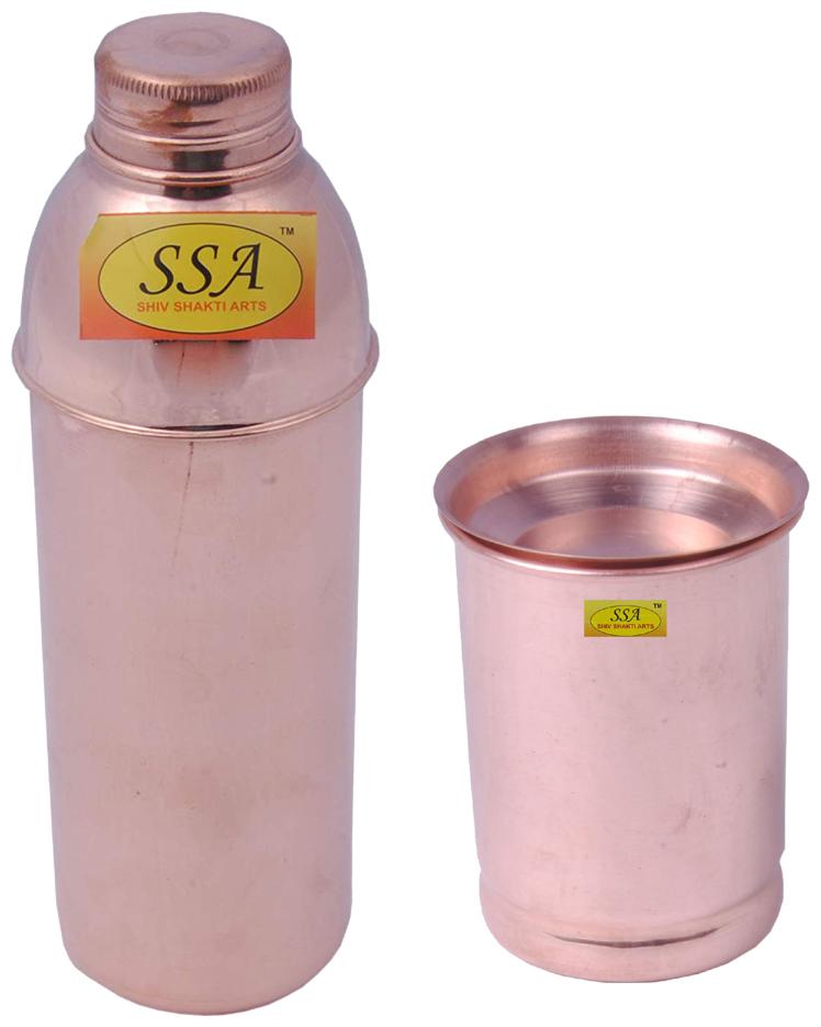 

Shiv Shakti Arts Copper Brown Water Bottle ( 1000 ml Set of 6 )