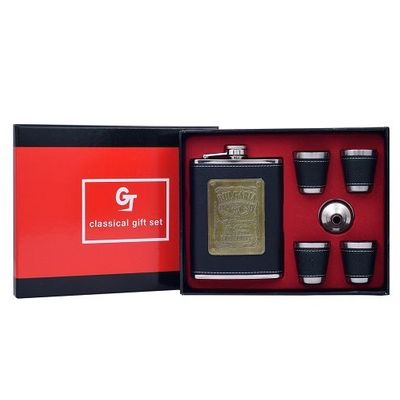 

ShopAIS Stainless Steel Bulgaria With 4 Glass Hip Flask