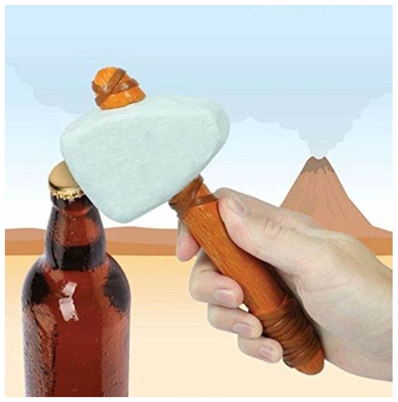 

ShopAIS Stone Age Caveman Hammer Beer Drink Bottle Opener With leather Strap
