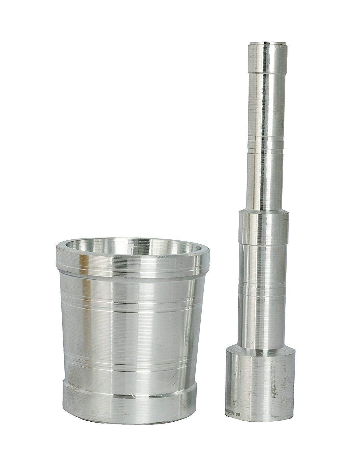 

SHOPATRONES Stainless Steel Khalbatta Immam Dasta Okhli musal Mortal and Pestle Set for Kitchen Small (6 X 7 Cm)