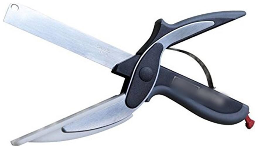

Shopeleven Clever Cutter 2 In 1 Food Chopper Slicer Dicer Vegetable Fruit Cutter Kitchen Scissors Knife Board