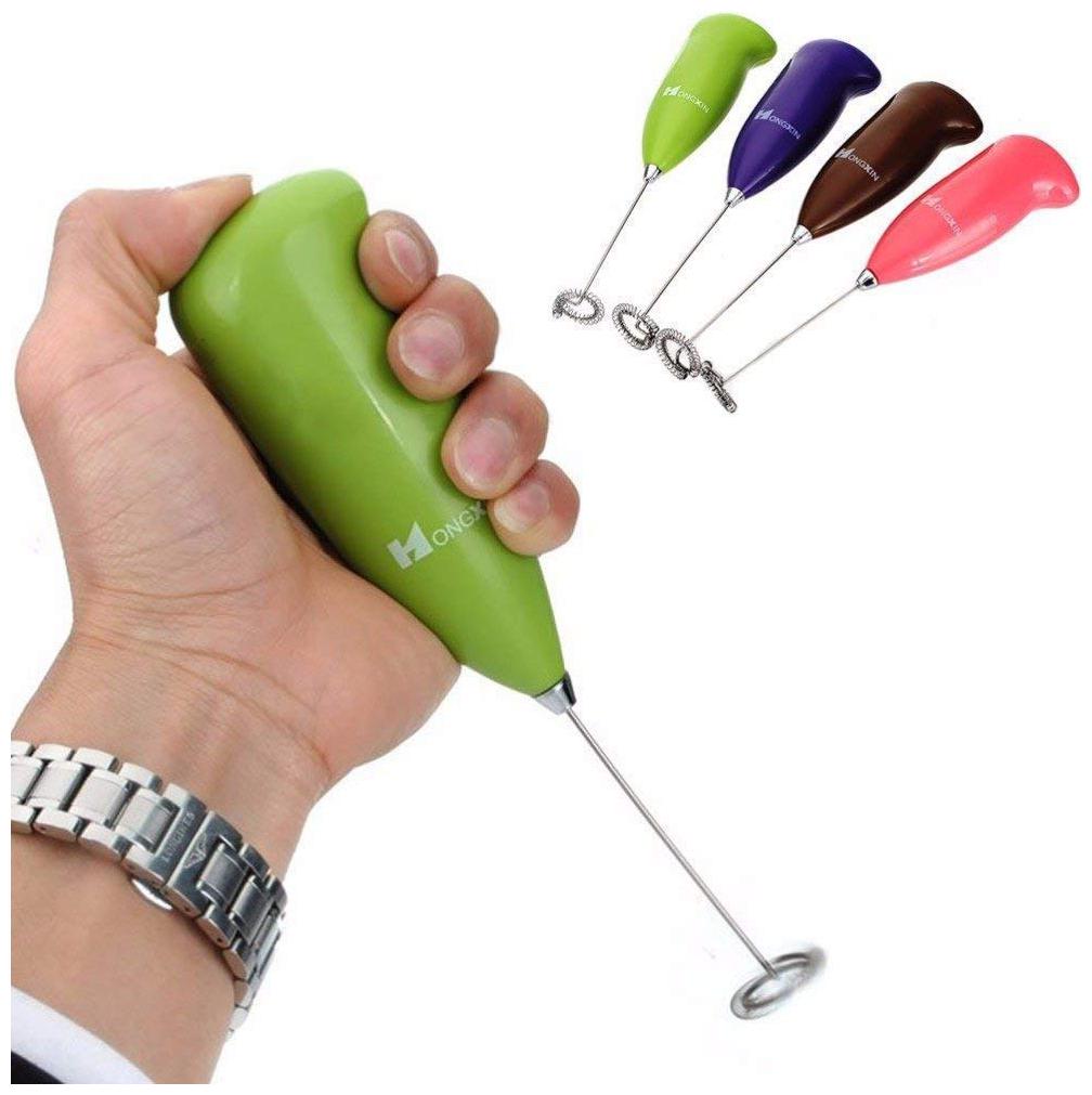 

Shopeleven Electric Handle Egg Beater Black Egg Stirrer Milk Frother Foamer Whisk Mixer Milk Treater Juice Muddler Coffee Stirrer