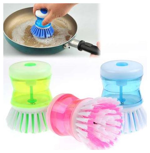 

Shopo s 3 pcs Cleaning Brush with Liquid Soap Dispenser(multi color)