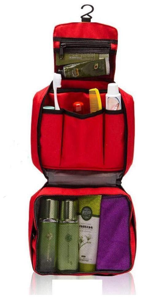 

Shopper52 Canvas Red Multi Functional Travel Pouch Cosmetic Bag - TRVBAGRD