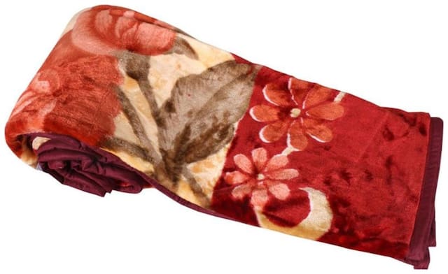 Shoppingstore Winter Soft Double Bed Mink Floral Blanket Reveresible Blanket ( Size 220 x 230cm) Free Blanket Bag