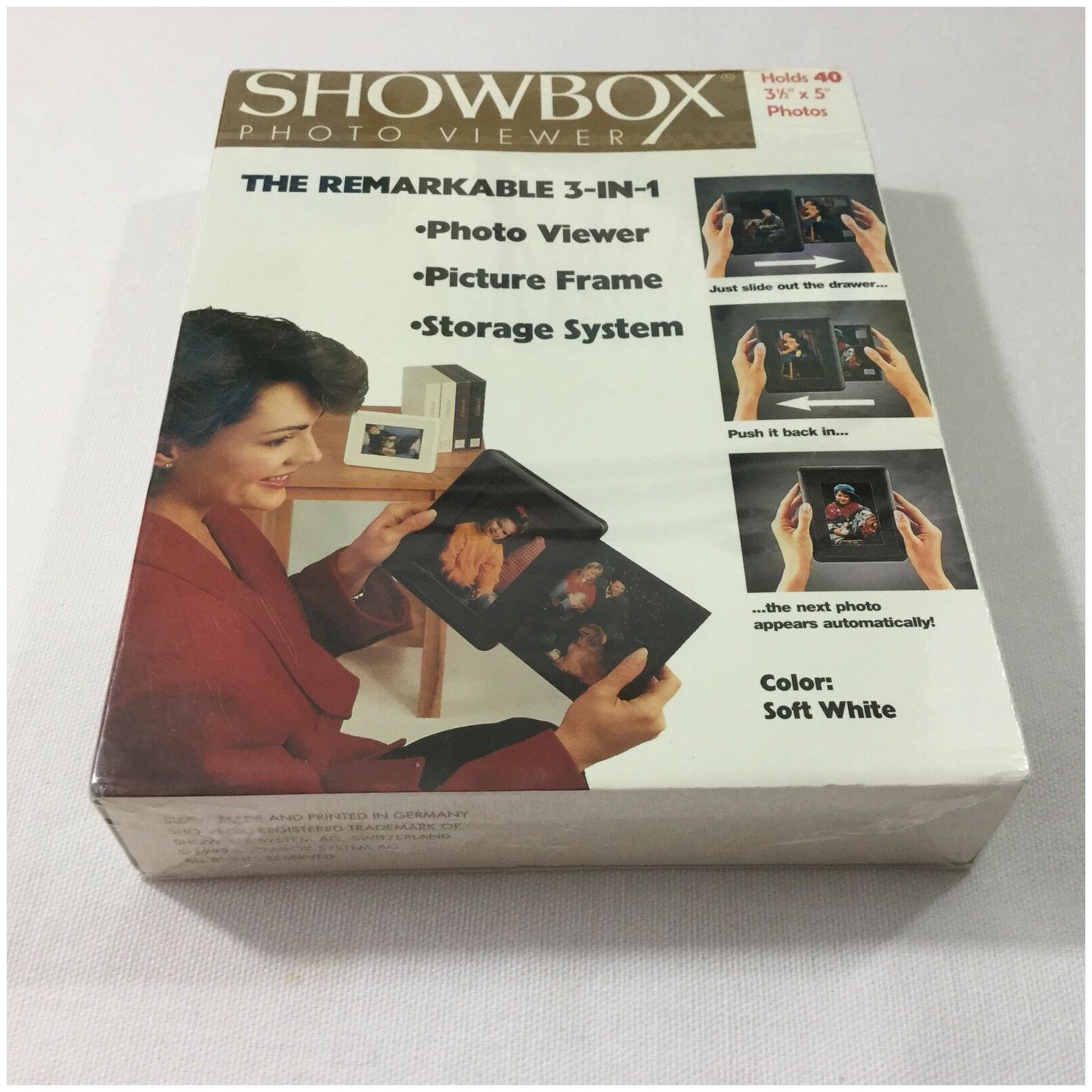 Buy Showbox Photo Viewer Picture Frame Storage Holds 40 Pics Soft White