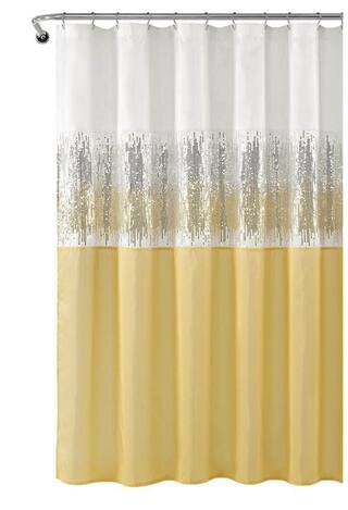 Buy Shower Curtain In White And Yellow Id 3942211 Online At Low