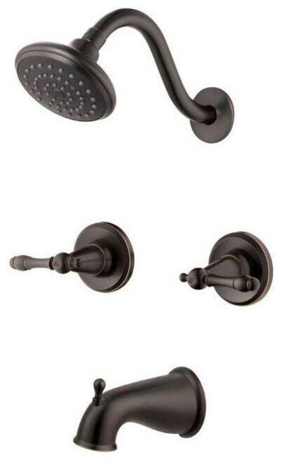 

Shower Fixture Set Bath Tub Faucet Single Shower Heads Double Handle Bronze Home