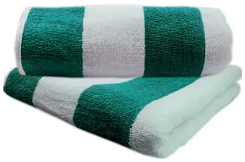 

Shree Jee 400 GSM Cotton Bath towel ( 2 pieces Green White )