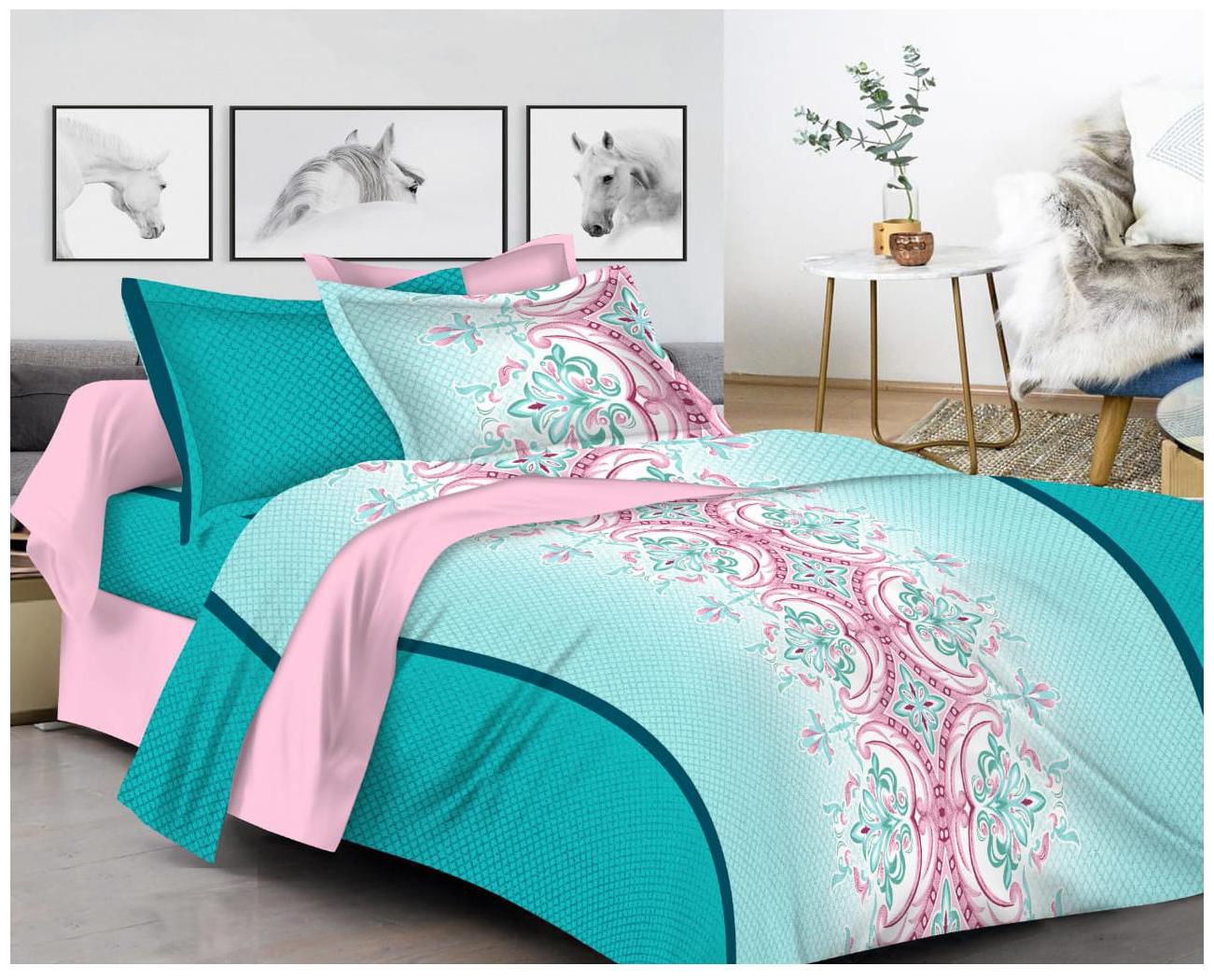 

Shree Jee Cotton Geometric King Size Bedsheet 200 TC ( 1 Bedsheet With 2 Pillow Covers Green )